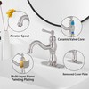Bathroom Faucet Brushed Nickel GGStudy 360° Swivel Bathroom Vanity Faucet