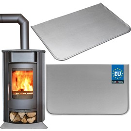 KOTARBAU® Stove Base Plate Floor Protection for Fire Pits Silver 450 x 330 mm