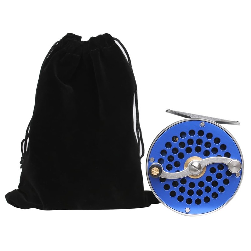 Vintage Classic Fly Fishing Reel,Right/Left Handle Position, Fly Reel (Blue,