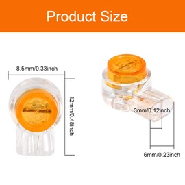 180 Pcs Telephone Cable Repair Splice Joiner Wire Jelly Gel Crimps Waterproof Clear Connectors Joints for 0.4mm-0.7mm Wire Diameter Orange