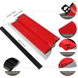 Hephaestools 24IN Skimming Blade, Drywall Smooth Finish Tool for Drywall/Plaster/Wallboard, Replaceable 0.35mm Precision European Stainless Steel Blade Insert, Engonomic Desgin Plastic Body, Yellow