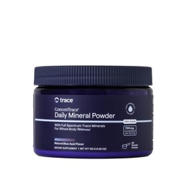 Trace Minerals ConcenTrace Mineral Powder - Suplemento en polvo de espectro completo para salud y estado físico en general, fórmula concentrada, 60 porciones (132 g, Acai Azul)