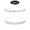 Csirnto Set of 2 Bridal Headband Faux Pearls Rhinestone Headband
