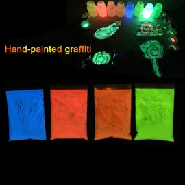 4 Kinds Of Color Nail Art Fluorescent Powder Can Be Sprayed with Environmental Protection Bright Fluorescent Powder Decorative Coating Luminous Powder(Blue)