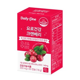 DailyOne 데일리원 요로건강 크랜베리 300mg X 60캡슐 1통 Daily One Urinary Health Cranberry 300mg X 60 Capsules 1 Bottle
