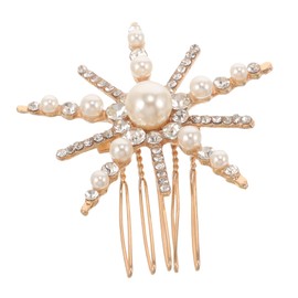 Mikinona Pearl Hair Comb Side Comb Headpiece for Bridesmaid Vintage Rhinestone Hair Accessory for Wedding Bride