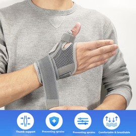 GELAIMAR Thumb Splint with Wrist Brace 2 pcs Thumb Support Brace for Wrist Hand Thumb Stabilizer Fits Both Right Left Hand for Men and Women