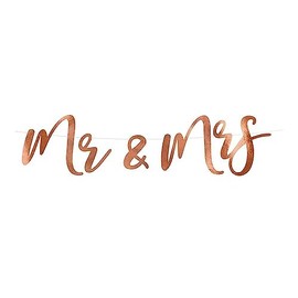 partydeco. pl 1 garland / banner Mr & Mrs in rose gold