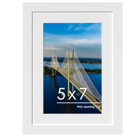 PEALSN 5x7 Picture Frame, Display Pictures 4 x 6 with Mat or 5 x 7 Without Mat for Wall Mounting Display, Photo Frames, White.