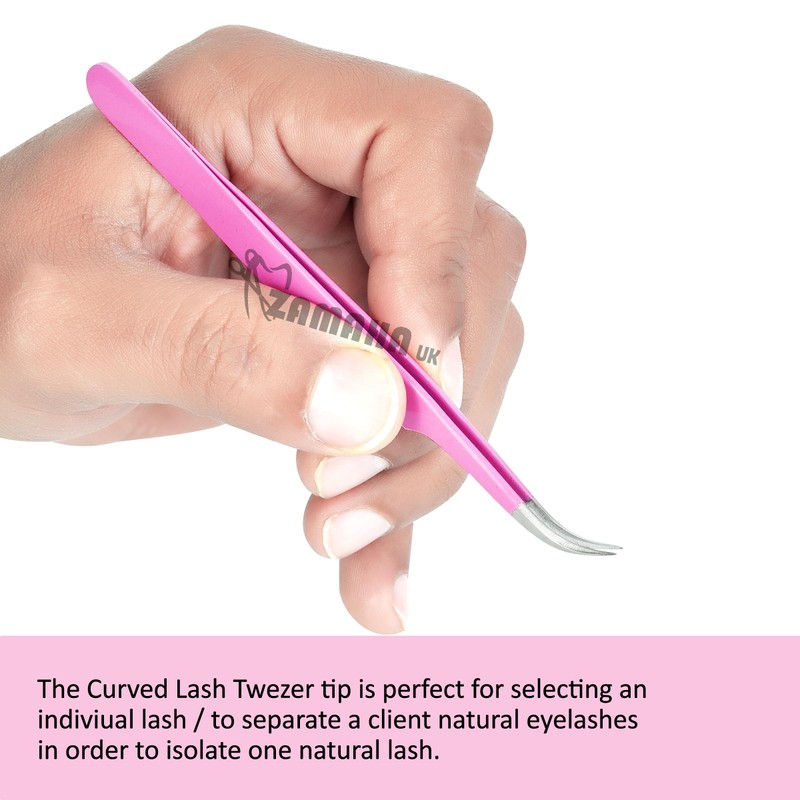 ZAMAHA UK Lash Eyelash Extension Tweezers, Japanese Stainless Steel Tools