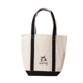 Wachifudo WTCE-02A Dayan Cat Tote Bag, Medium, Fits A4 Size, Cats, Women's, Canvas Fabric, Canvas, Cotton, Thick,, Black