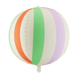 Palloncino da spiaggia a righe PartyDeco 50 cm, grande palloncino rotondo pastello per feste estive, decorazioni per piscina e spiaggia, decorazione estetica colorata di compleanno