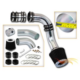 Rtunes Racing Cold Air Intake Airflow Kit + Filter Combo Black Compatible For 99-05 Pontiac Grand Am / 99-04 Alero 3.4L V6