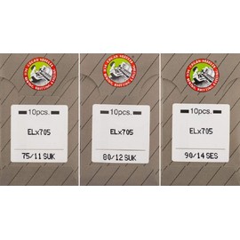 30 Sewing Needles, ELX705 Serger Needles Portable Serger & Coverstitch Machine Needles(74063)