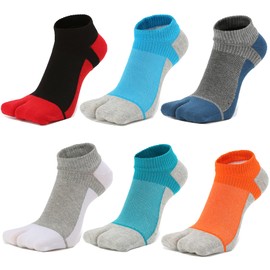 WIOIW Tabi Socks, 2 Toe Socks, Men's, Men's, Sweat Absorbent, Quick Drying, Set of 6 Pairs, #8