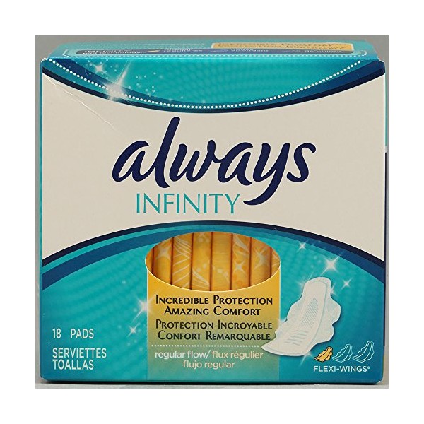 Always Pads Size 1 Infinity With Flex Foam 18 Count (Pack of 6)