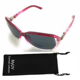 Womens Bifocal Sunglasses Sun Readers Reading Glasses Rhinestones Shades (Purple, 3.0)