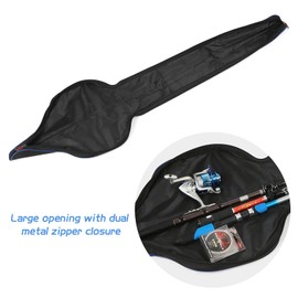Lixada 63'' Fishing Pole Bag Portable Fishing Rod Case Folding Fishing Pole Holder Large Capacity Rod Tackle Organizer Storage Bag Softcase