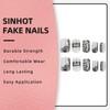 SINHOT Square Press on Nails Medium Fake Nails Glossy Glue