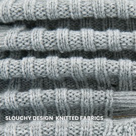 POMIJIAN Women's Leg Warmers for Girls Slouchy White Leg Warmers Gothic Accessories Long Leg Cover Stockings Party (Gray, One Size)