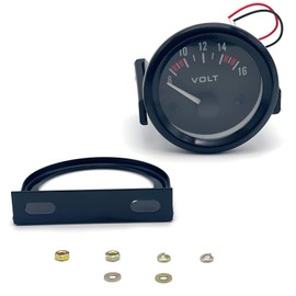 S-NET Universal Car Voltmeter Voltmeter Analog Meter Gauge Small 57mm Light SN-394-MT 8-16V 12V Black Voltage