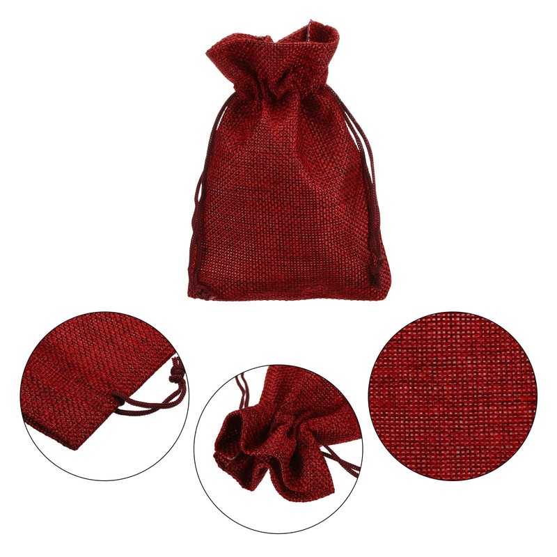 HARFINGTON 25Pcs Burlap Gift Bags with Drawstring 4" x 5.5"