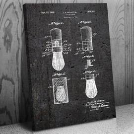 Shaving Brush Canvas Print, Barber Shop Art, Barber Gift, Bathroom Decor, Stylist Gift, Salon Wall Art, Shaving Gift Dark Concrete (8 inch x 10 inch)