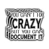 3Pcs You Can't Fix Crazy But You Can Document It