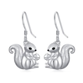 PROESS Frog/Squirrel Earrings Sterling Sliver Frog Jewelry Frog Gift for Women Nickel Free (Squirrel)