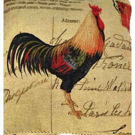 Tache 2 Pieces 18 X 18 Square Postmarked with Love Vintage Farmhouse Colorful Handsome Rooster Sofa Couch Decorative Accent Cushion Throw Pillow Cover