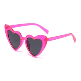 YOSHYA Clout Goggle Heart Sunglasses Vintage Cat Eye Mod Style Retro Kurt Cobain Glasses (Powder)