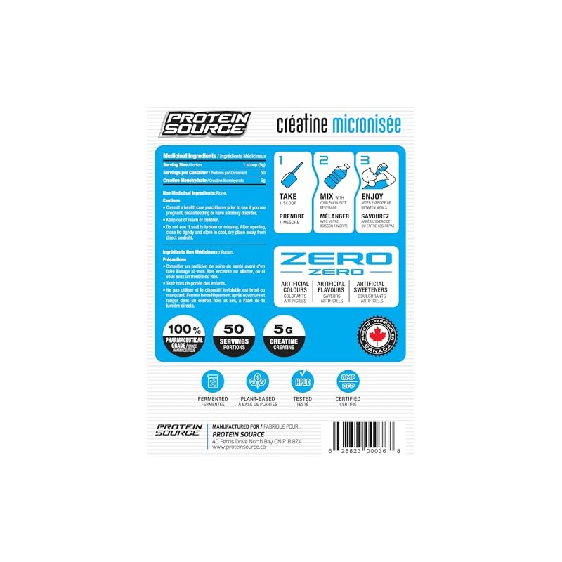 Protein Source Creatine Monohydrate Powder | Micronized 250 G -