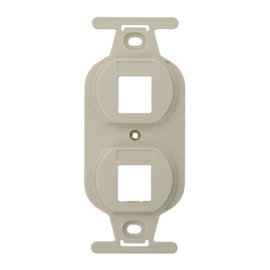 Leviton QuickPort Duplex Type 106 Insert, 2-Port, 41087-2TP, Light Almond