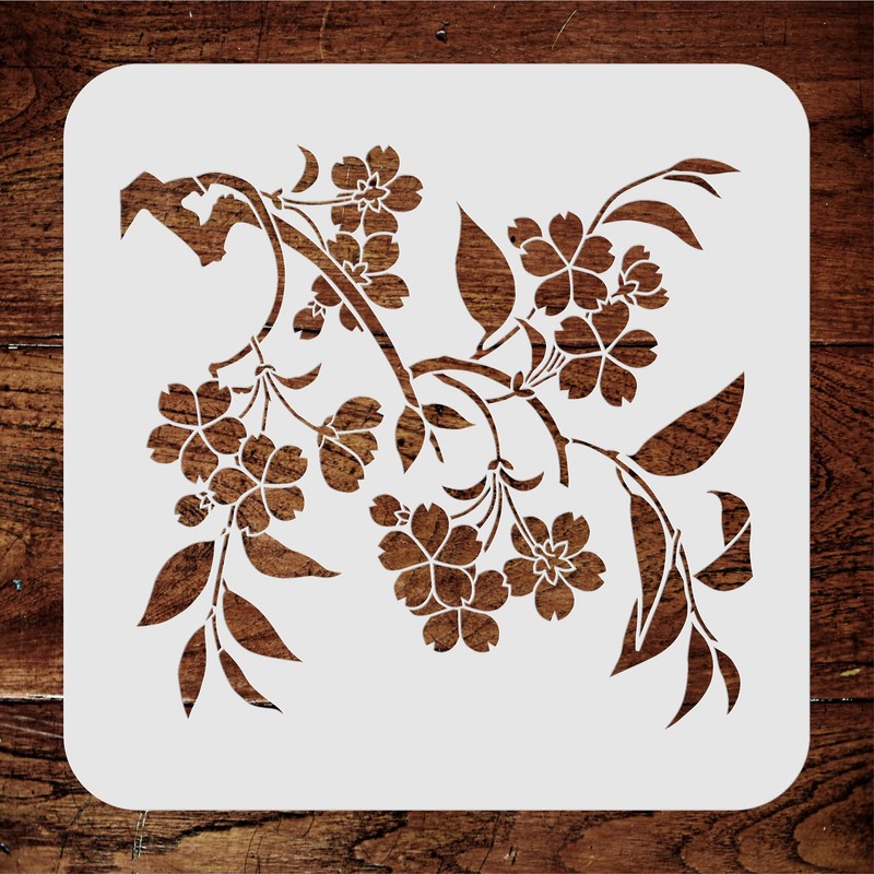 Cherry Blossom Stencil 6.5 x 6 Inch (S) - Japanese