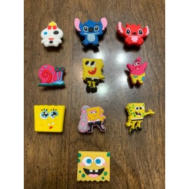 Sponge Bob, Stitch 10 pcs Shoe Charms Bracelet Charms