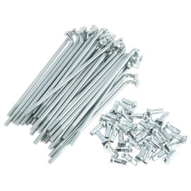 RATCHROLL 1 Set Universal Bicycle Spokes 12G 74mm Length Bike Wheel Spokes Nipple Silver Tone Carbon Steel Galvanized