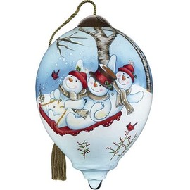 Precious Moments 7211115 Sledding Fun Ornament, 3-inch Height