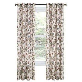 Renaissance Home Fashion Collections Etc Colette Printed Grommet Panel, 52" x 84", Jewel