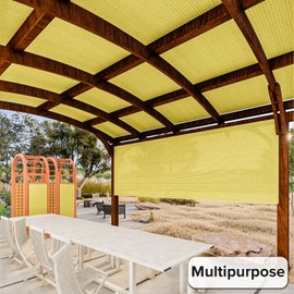 INFRANGE Shade Fabric Roll 6' x 68' UV Block Canopy Cloth Sunshade Cover for Outdoor Backyard Garden Greenhouse Patio Deck Pergola, Yellow