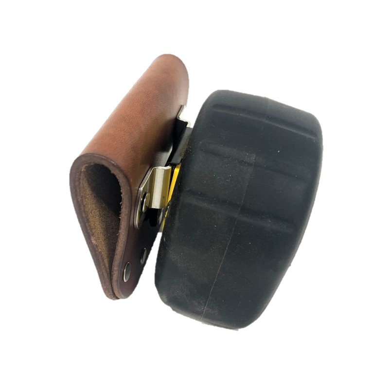 Leather Tape Measure Holder (Dark Brown w/Snaps)