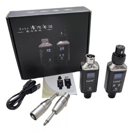 LASE UHF Wireless Microphone System XLR Mic Adapter 48V Transmitter & Receiver