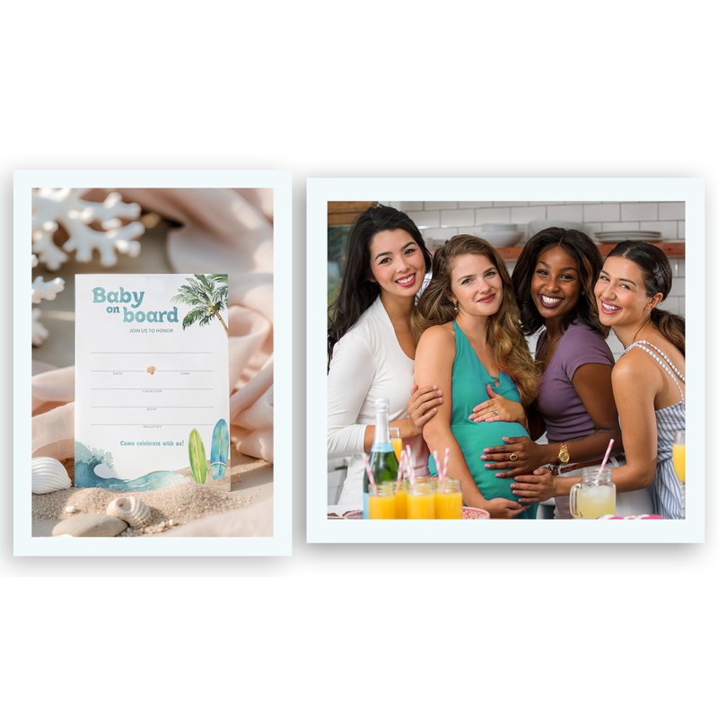 Baby on Board Invitations — Pack of 25 — Surf