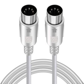 Yeung Qee MIDI Cable 5 Pin DIN Male to DIN Male Connector Cable Plug Wire Cord (White,5ft)