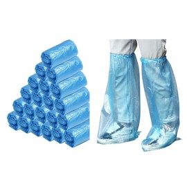 Leo 100 piece 50 pairs shoes & long Boots cover - Disposable Long Boots Shoes Cover slip resistant Durable Material for carpet, rain, mud, snow. (100 pcs)