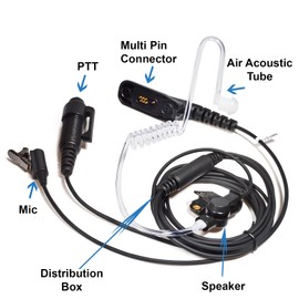 UAYESOK Walkie Talkie Earpiece for Motorola XPR6100 XPR6350 XPR6550 XPR7350 XPR7550e XPR7580e APX900 APX1000 APX4000 APX6000 APX7000 APX8000, Acoustic Tube Radio Headset, Multi Pin