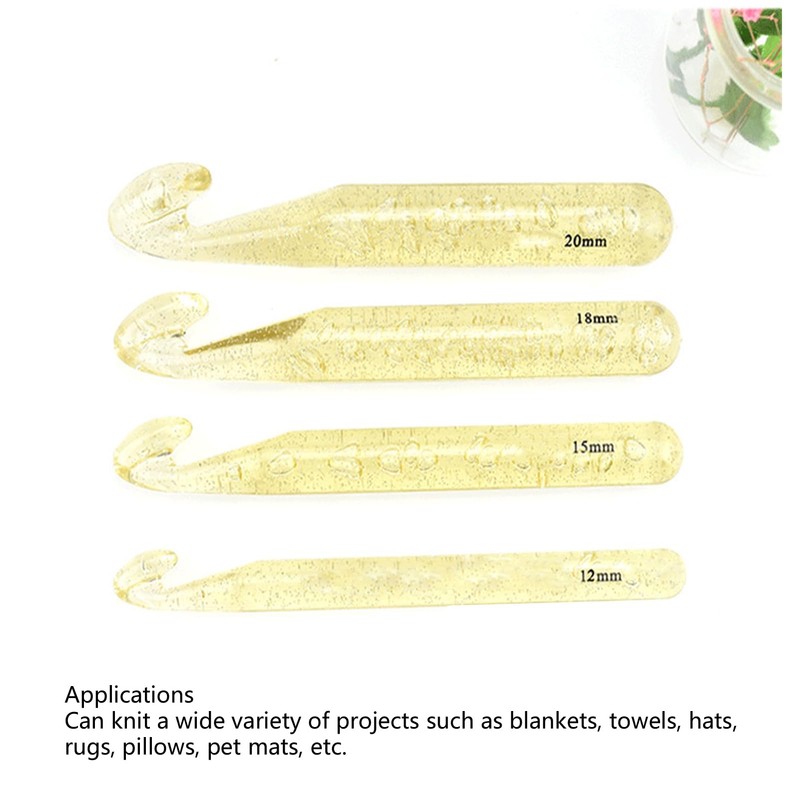Large Crochet Hook Set 20Mm Rag Rug Handle Pillows Hats