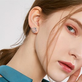 POPLYKE Mushroom Earrings for Women Sterling Silver Muchroom Ear Clips Jewelry Gift for Girls (mushroom)