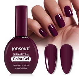 JODSONE 1Pcs 16.5ml Same Color Same Bottle Gel Nail Polish Burgundy Glossy Long Lasting Elegant Noble Girl Women's Holiday Gift