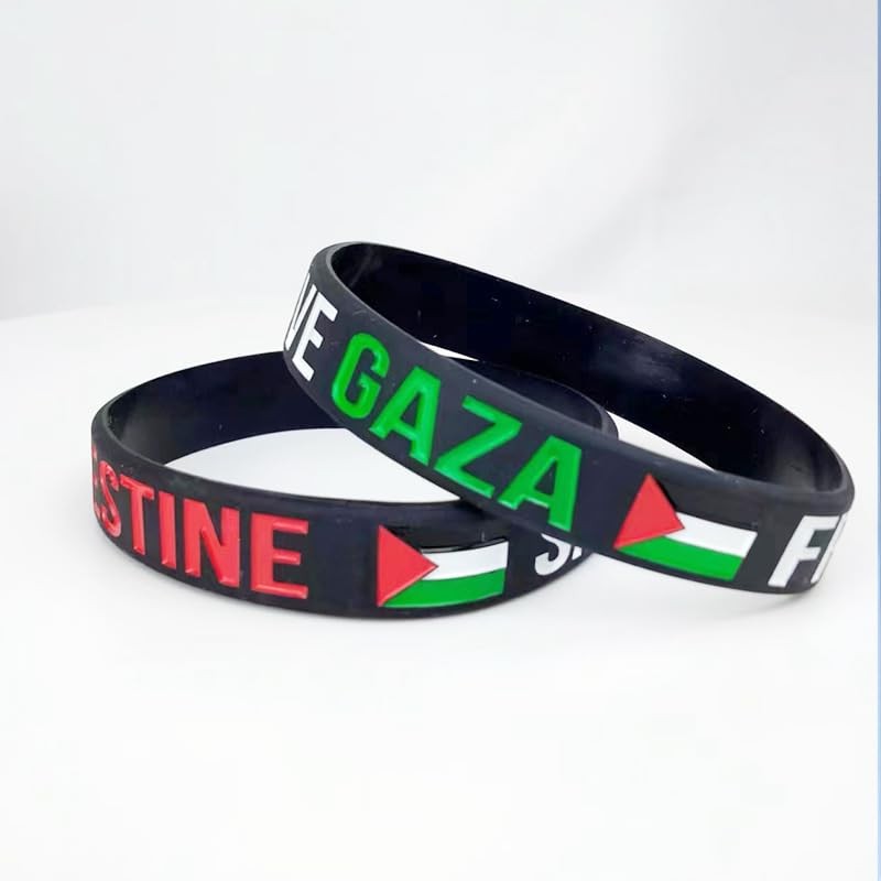 QRH Free Palestine Bracelets Silicone Palestine Gaza Flag Bracelets Free