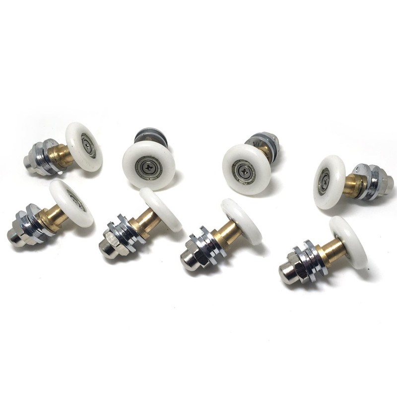 New Set of 8 Single Shower Door Rollers/Runners/Wheels/Pulleys/Guides 25mm Diameter